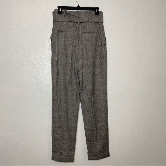 SARA BATTAGLIA Glen Plaid Belted High Waist Pants Trousers Gray Size 6 S 42 - Picture 12 of 12
